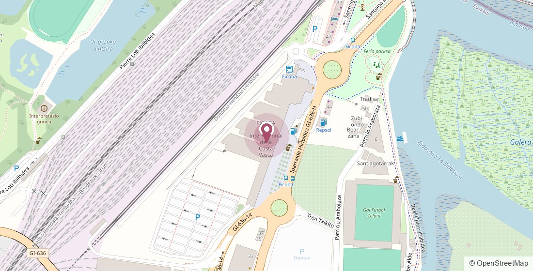 Mapa con la ubicación de BideBerri en Av. Iparralde 43, Irún